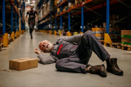 man fallen down in hardware store